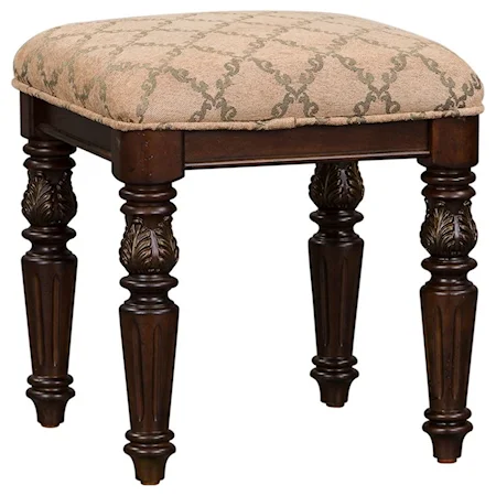 Traditional Upholstered Vanity Stool